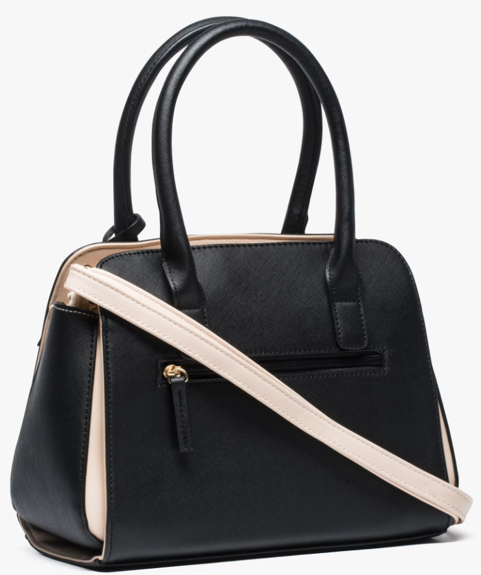 Sac à main femme forme trapèze bicolore noir 40089050225