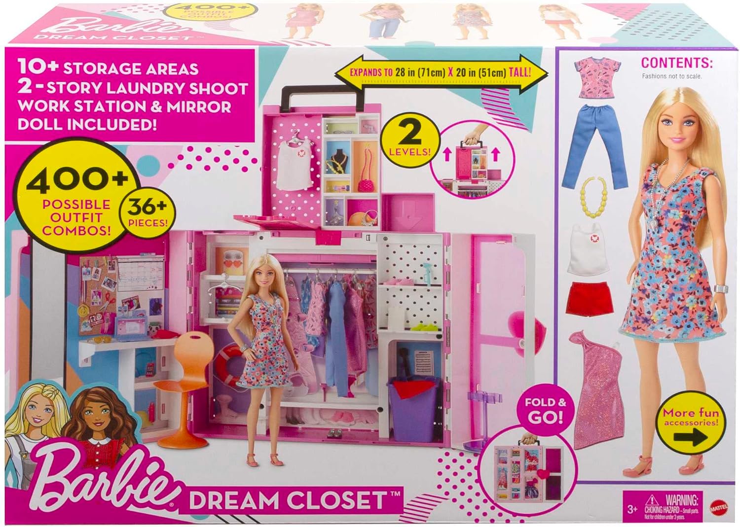 Barbie Coffret Dressing Deluxe plus de 30 Tenues et Accessoires