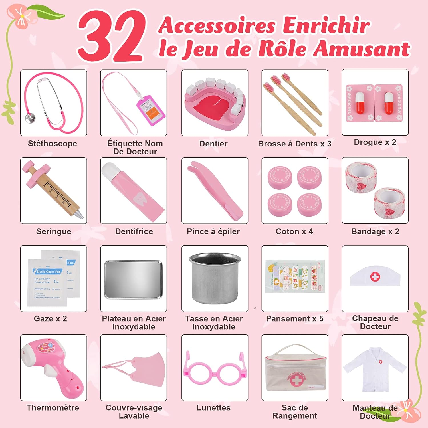 Sundaymot Mallette Docteur Enfant Jouet 