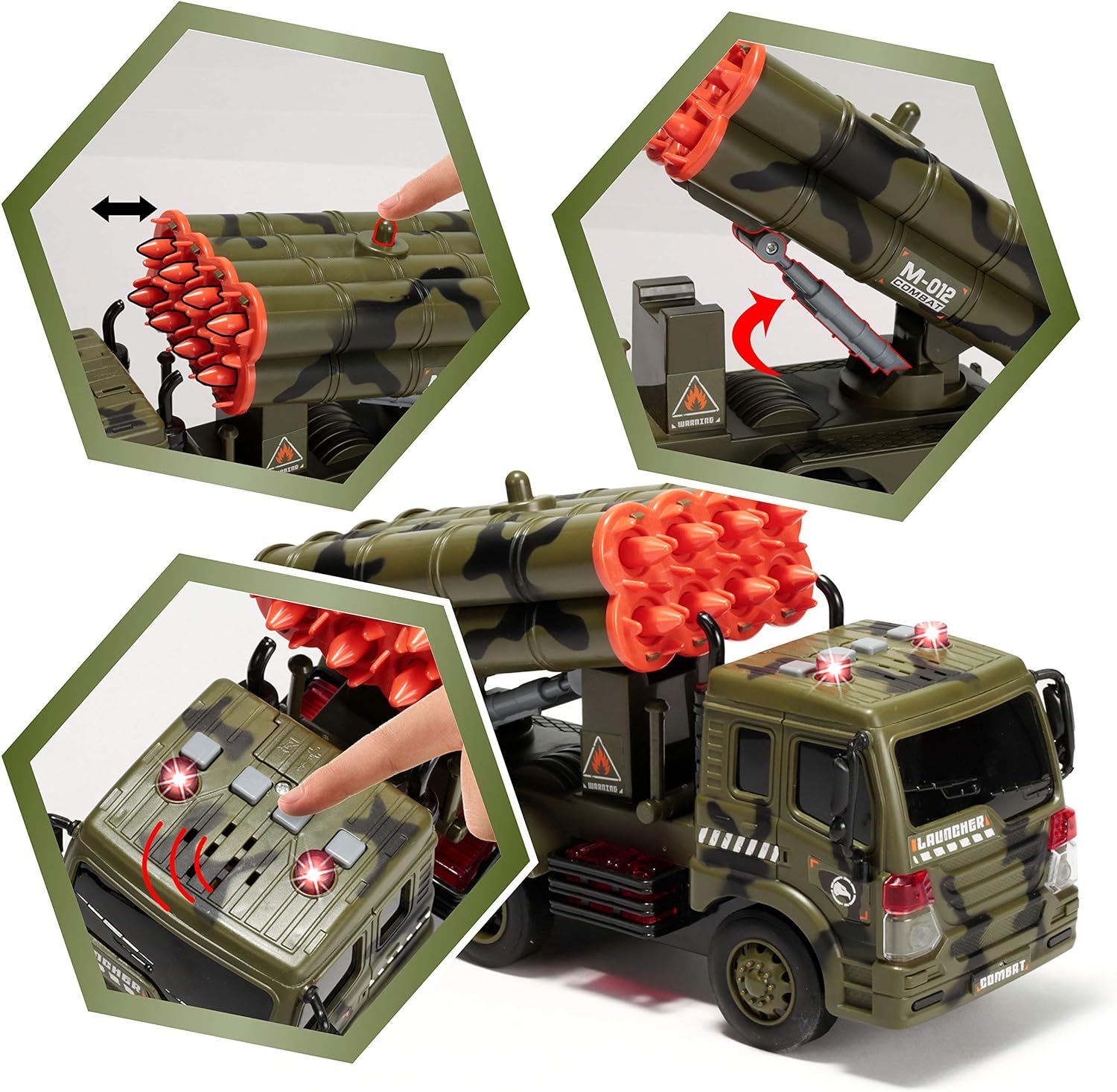 JOYIN 3 in 1 Véhicule Militaire Jouet avec sirène à Friction et Figurines