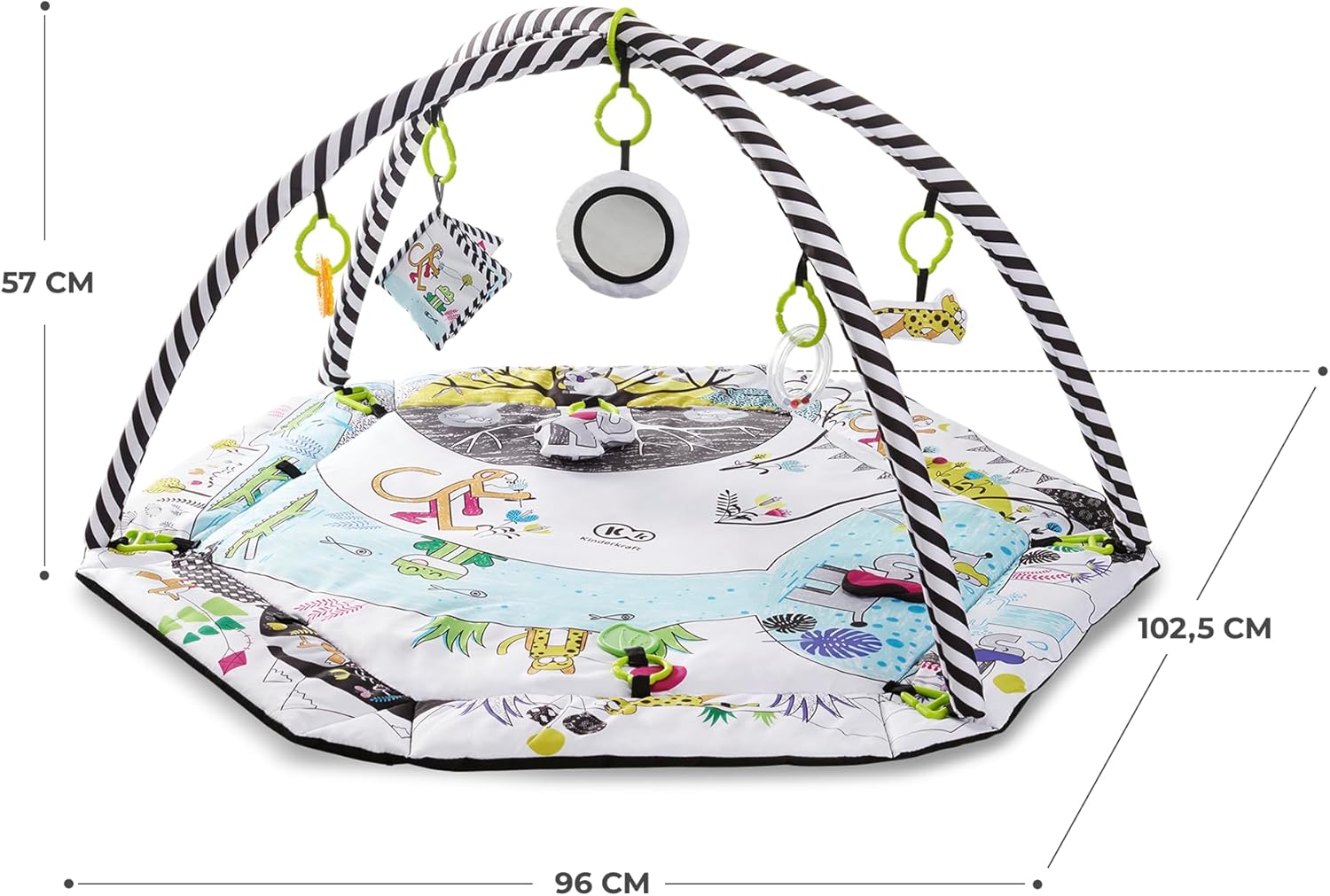 Kinderkraft SMARTPLAY Tapis d'Éveil Bébé, 2 en 1, Éducatif, Parc