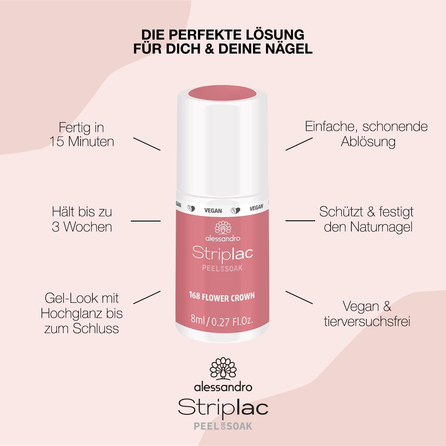 Alessandro Striplac Peel Or Soak Kit de démarrage de vernis à ongles LED basique - Fleur Crown