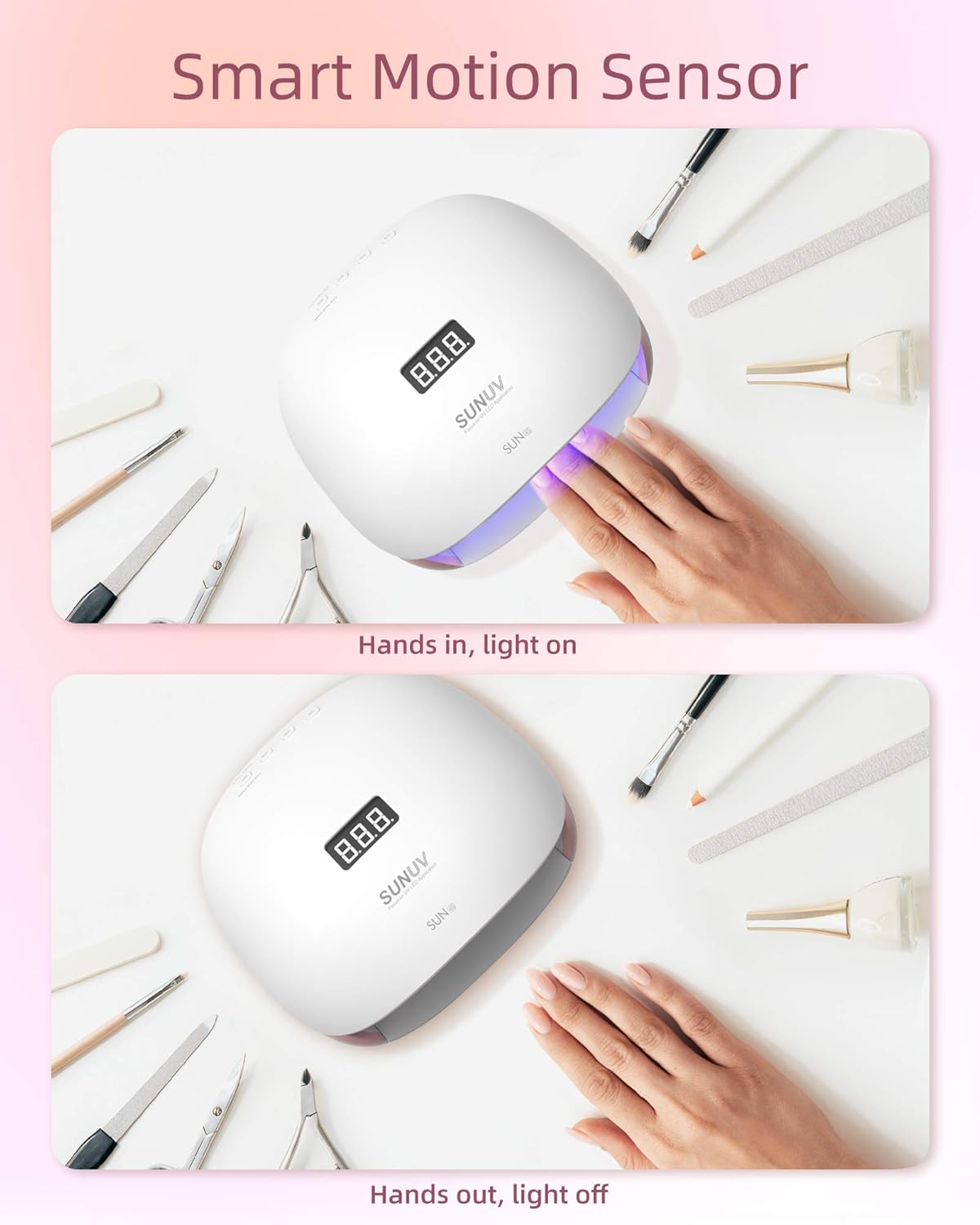 SUNUV Lampe UV Ongles Gel, 48W Lampe UV LED Sèche Ongles