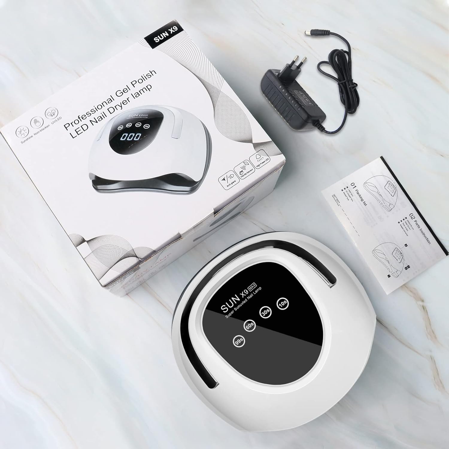 Lampe UV Ongles Gel, 220W Professionnelle Lampe UV Ongles avec 4 Minuteries